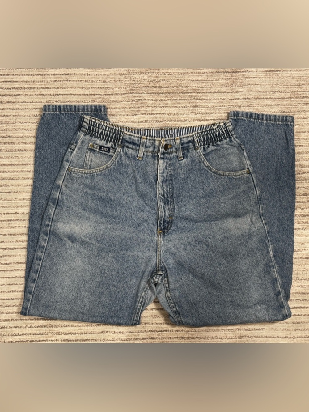 Lee Jeans Womens‎ 12 Petite Made in USA Vintage High Rise Mom Jeans Denim